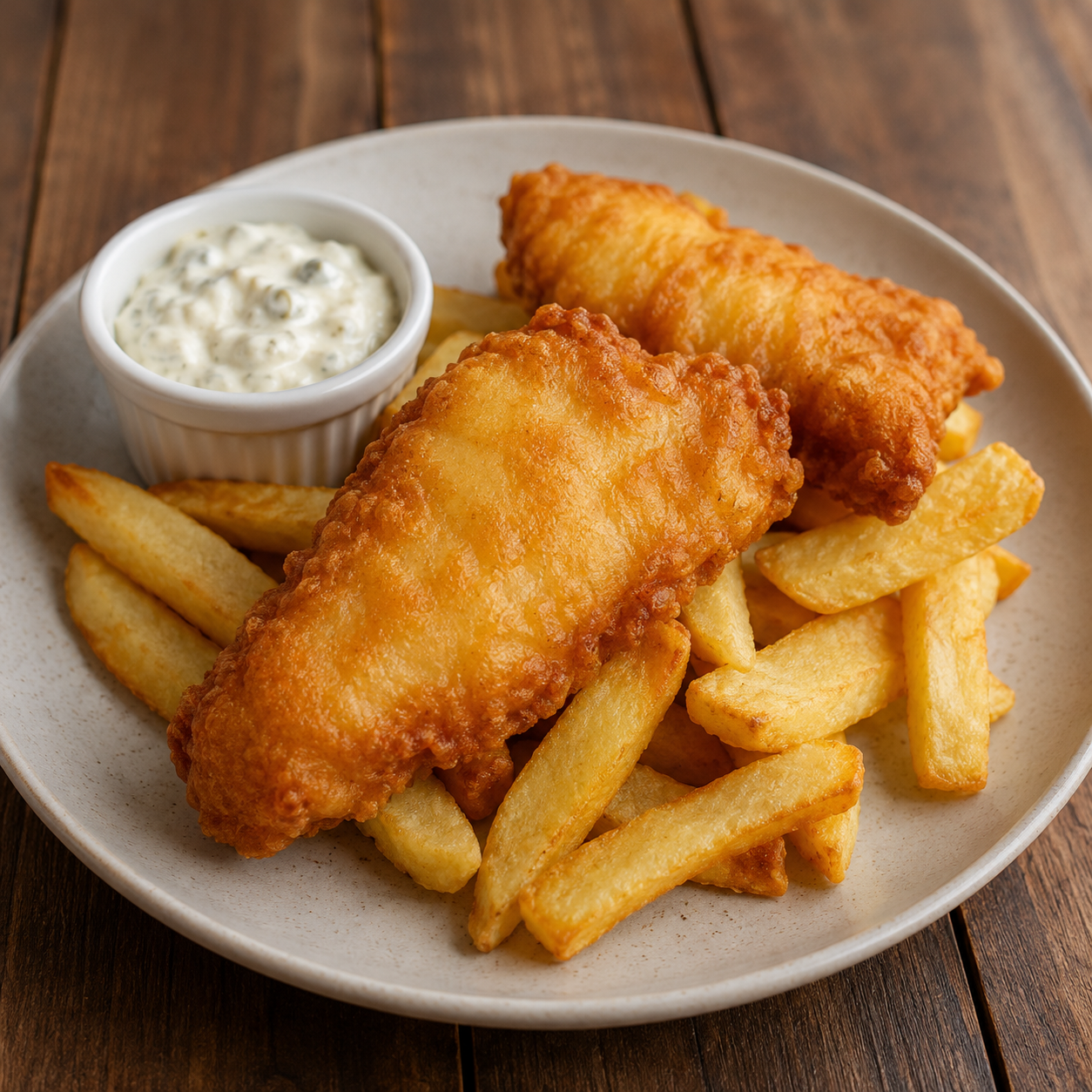 Fish and Chips with Fresh Tartar Sauce